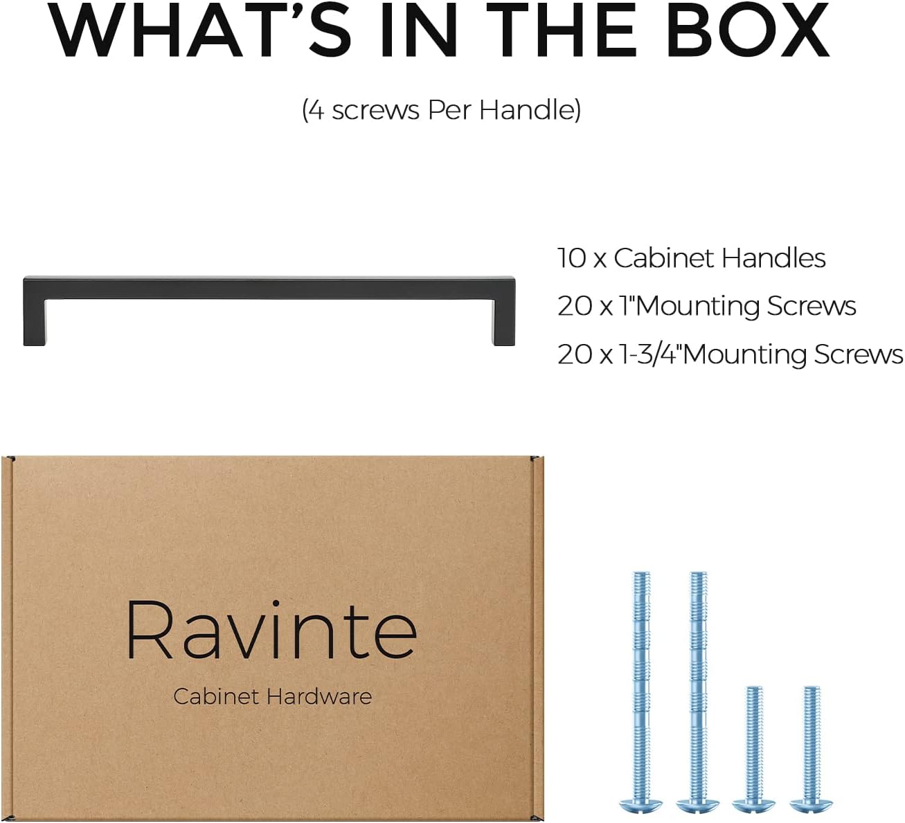 Thumbnail 6 de Ravinte 7-1/2-Inch Matte Black Cabinet Pulls, Zinc Alloy, 10-Pack