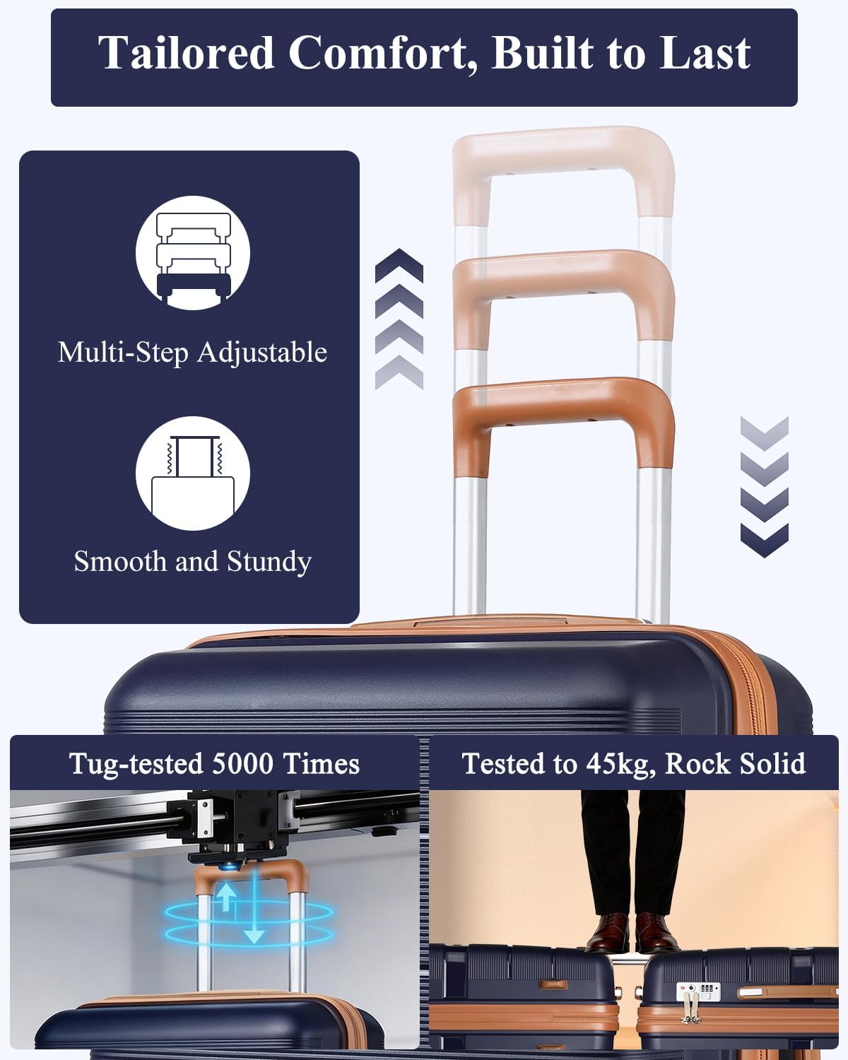 Thumbnail 3 de British Traveller 24" Medium Lightweight Polypropylene Suitcase with TSA Lock and 4 Wheels