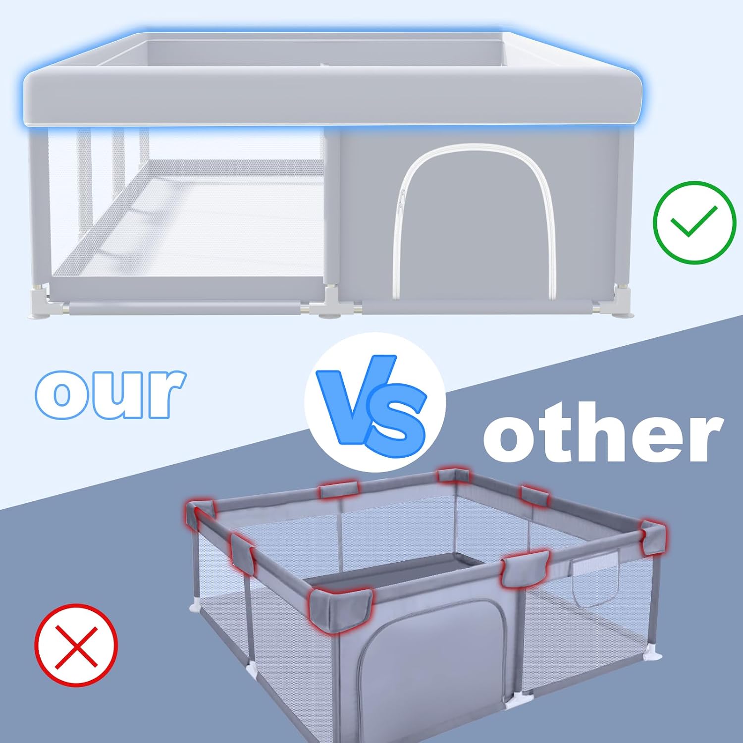 Thumbnail 6 de XVISHX Baby Playpen 74 x 50 Inch