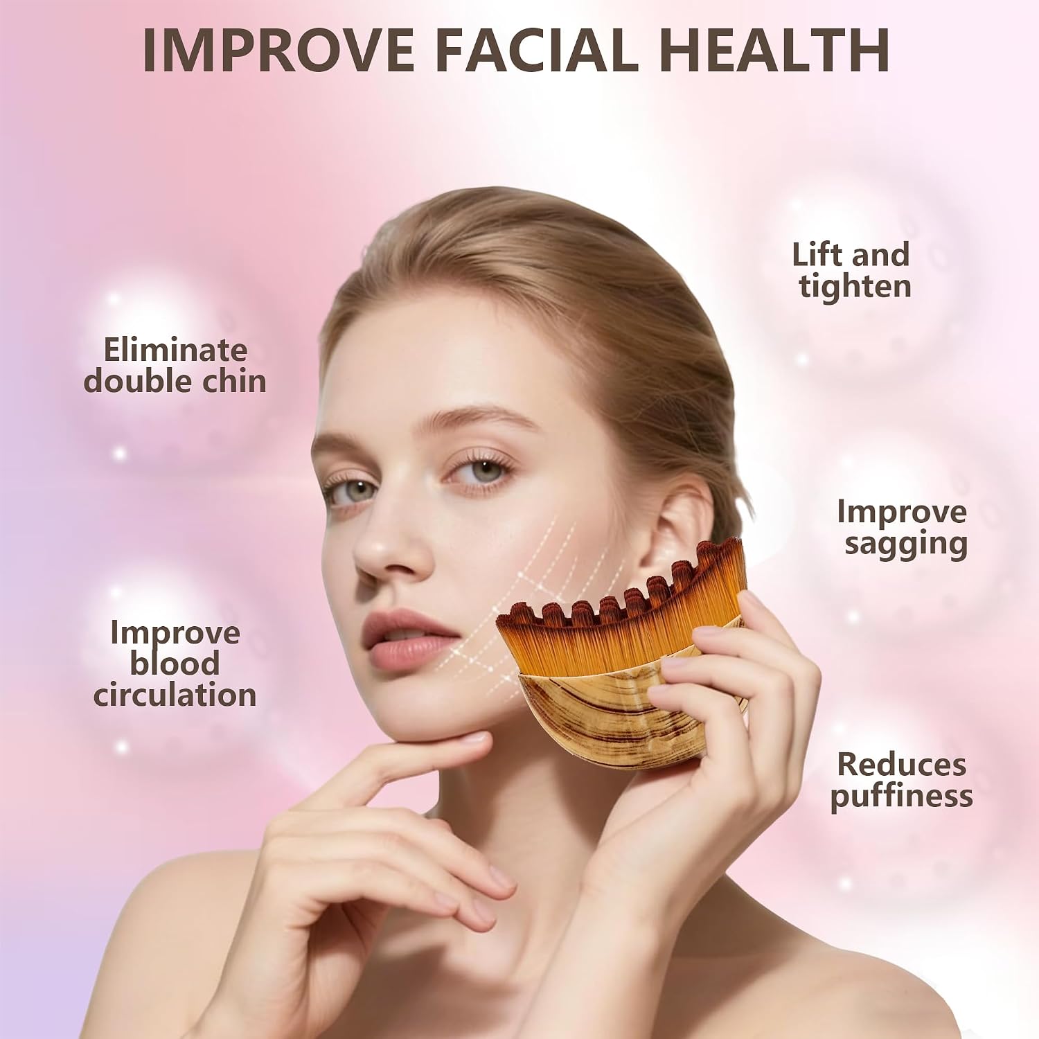 Thumbnail 4 de Lymphatic Contour Face Brush (2-PCS): Super Soft Manual Lymphatic Drainage Massager for Sculpting, Fatigue Relief, and Puffiness Reduction
