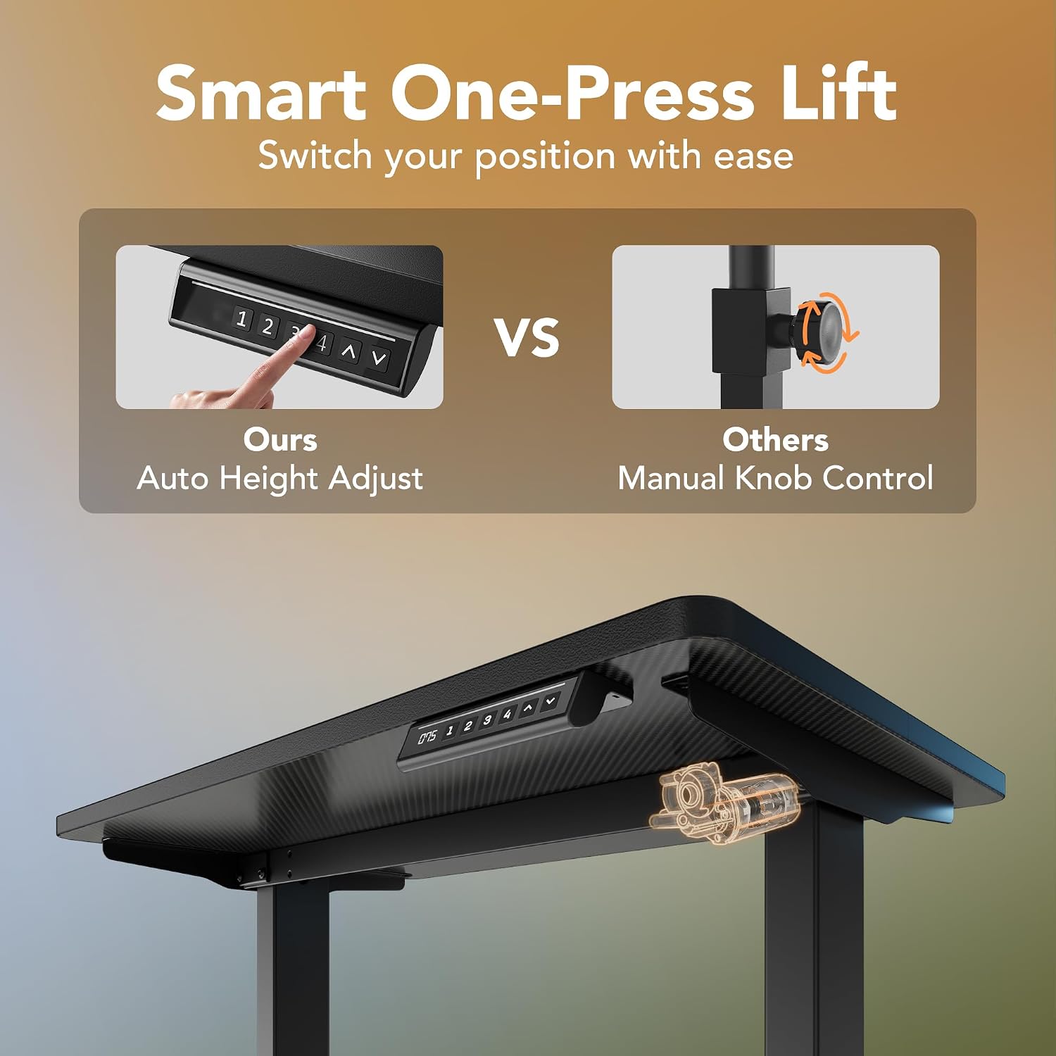 Detalle de HUANUO Electric Standing Desk, 40 x 24 Inches