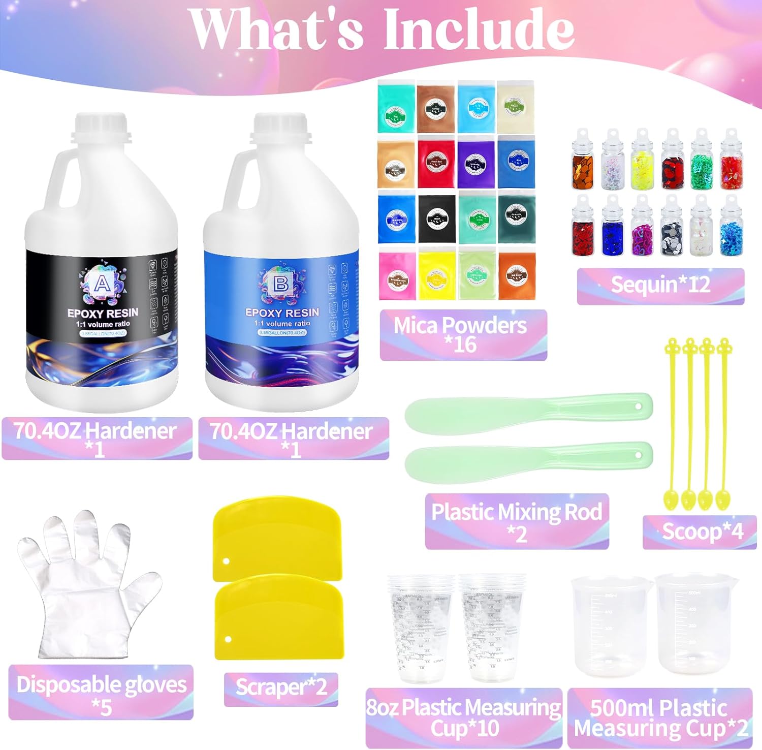 Thumbnail 1 de Ghguole Kit de Resina Epoxi 4.15kg con Pigmento y Brillo 🎨