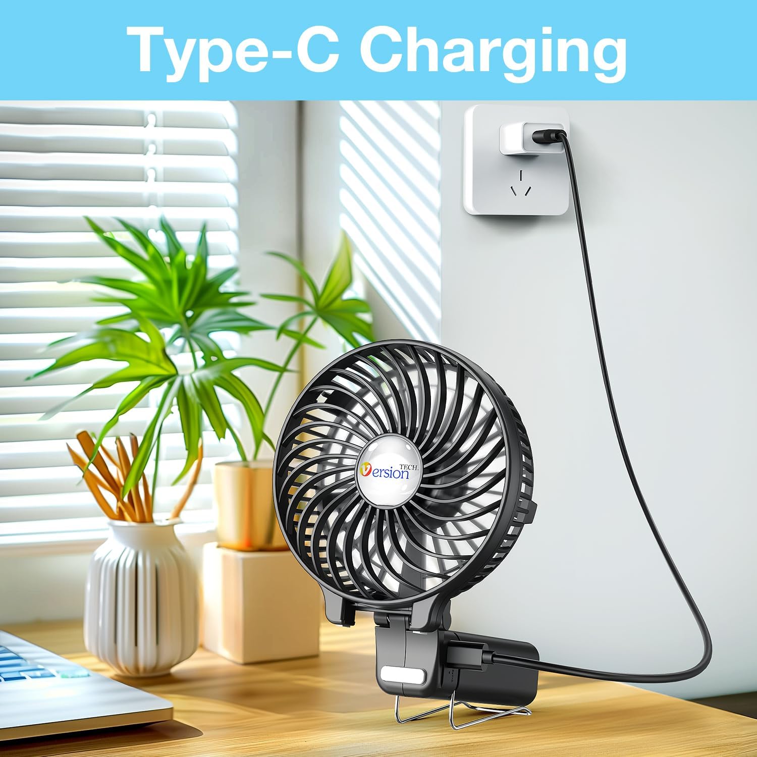 Thumbnail 6 de VersionTech Hand Held Fan 3-speed portable fan