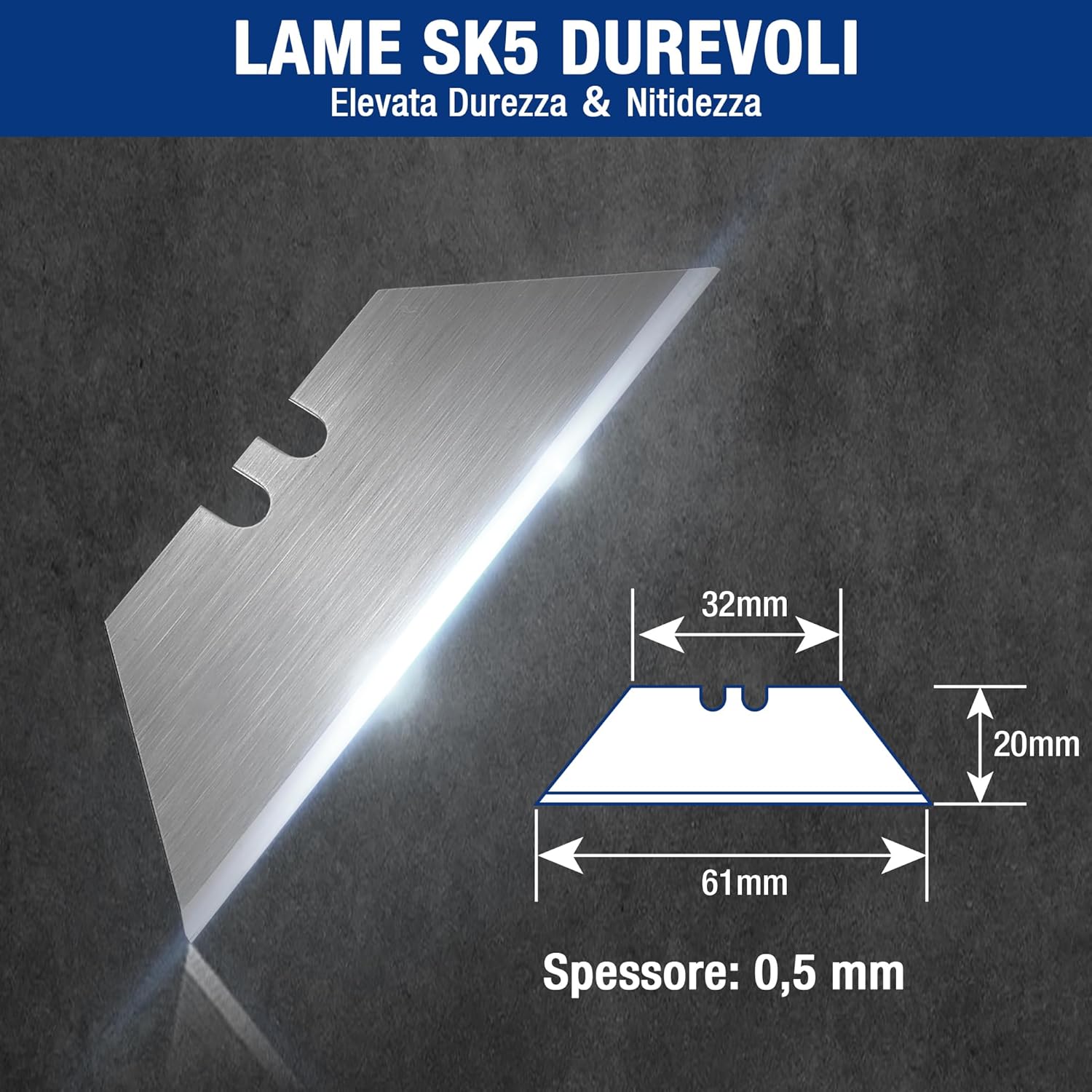 Thumbnail 1 de WORKPRO Lame di Ricambio per Cutter in Dispenser 100 Pezzi SK5 Acciaio Heavy Duty