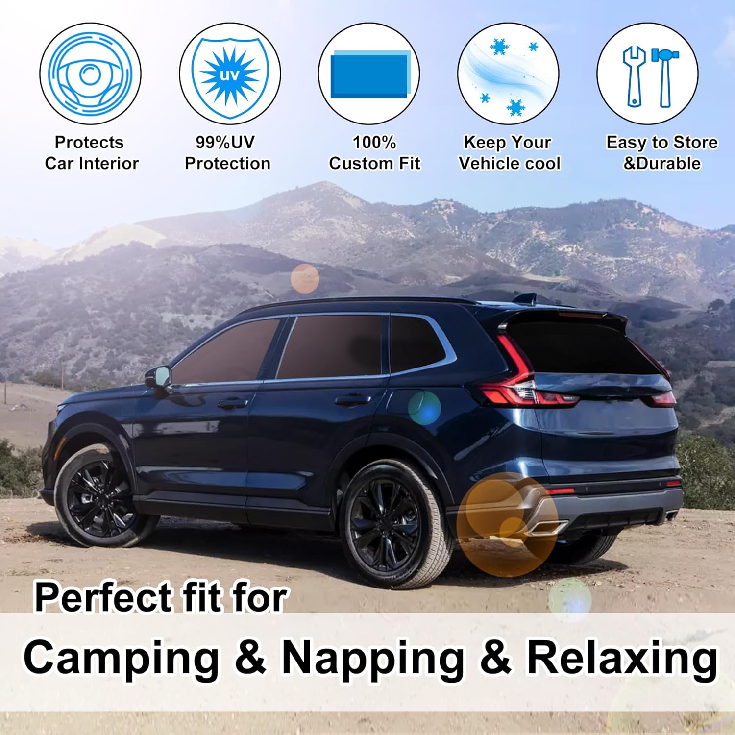 Thumbnail 5 de TINGLU Window Shades for Honda CR-V 2023-2026 (8PCS) — UV sun protection and privacy