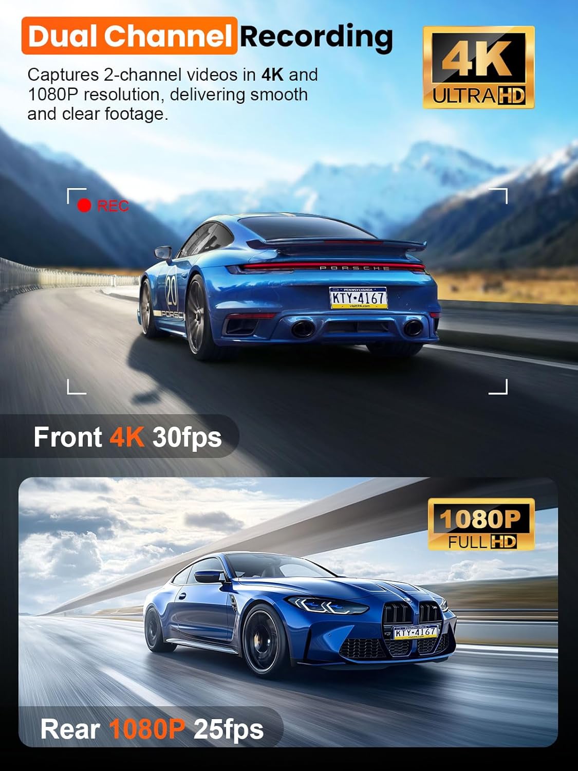 Thumbnail 2 de Affver 4K Dash Cam Front & Rear
