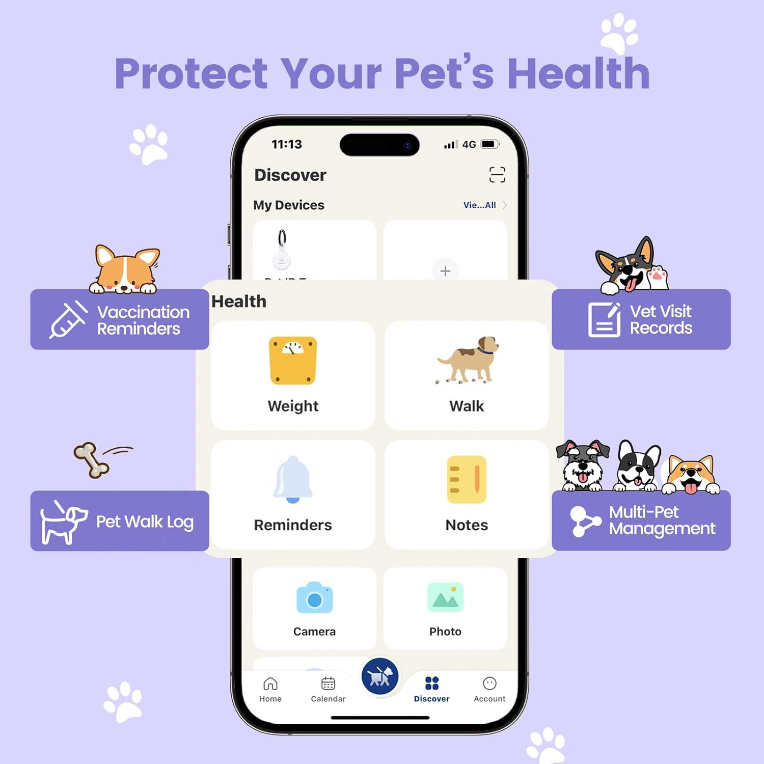 Detalle de PawView QR Code Pet ID Tag (UK) – Waterproof Silicone Dog Identity Tag with QR/NFC Instant Alerts (Purple)