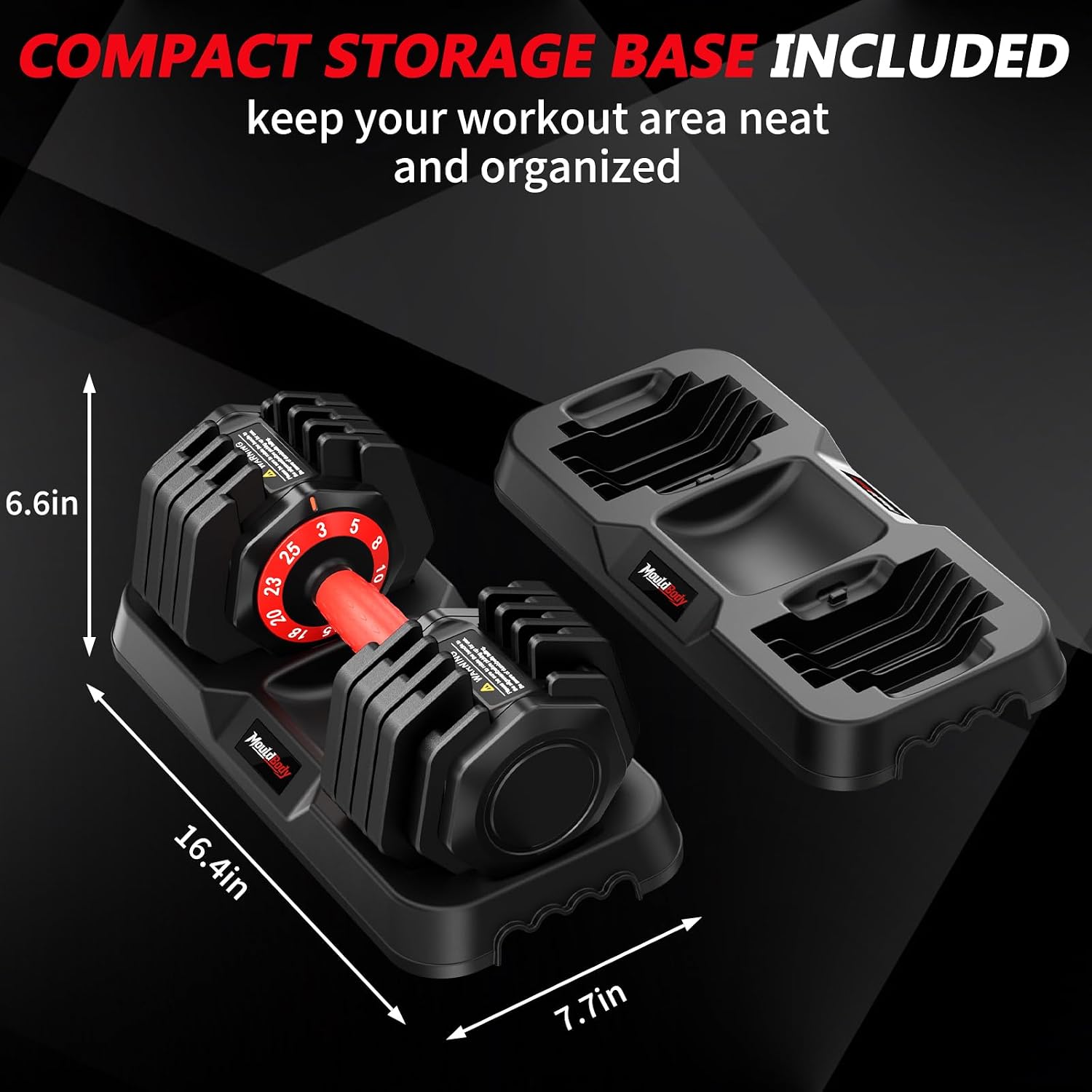 Thumbnail 6 de MouldBody 10-in-1 Adjustable Dumbbell Set with Dial and Storage Base
