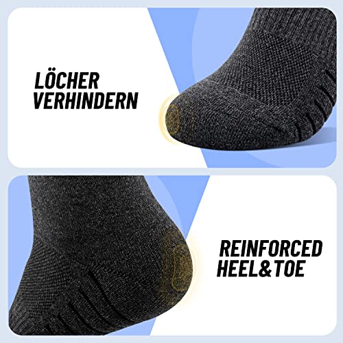 Detalle de TUUHAW Socks Men 9-12 Multipack Crew Socks – Cushioned, Moisture-Wicking Daily Sport Socks (6 Pairs) in Grey
