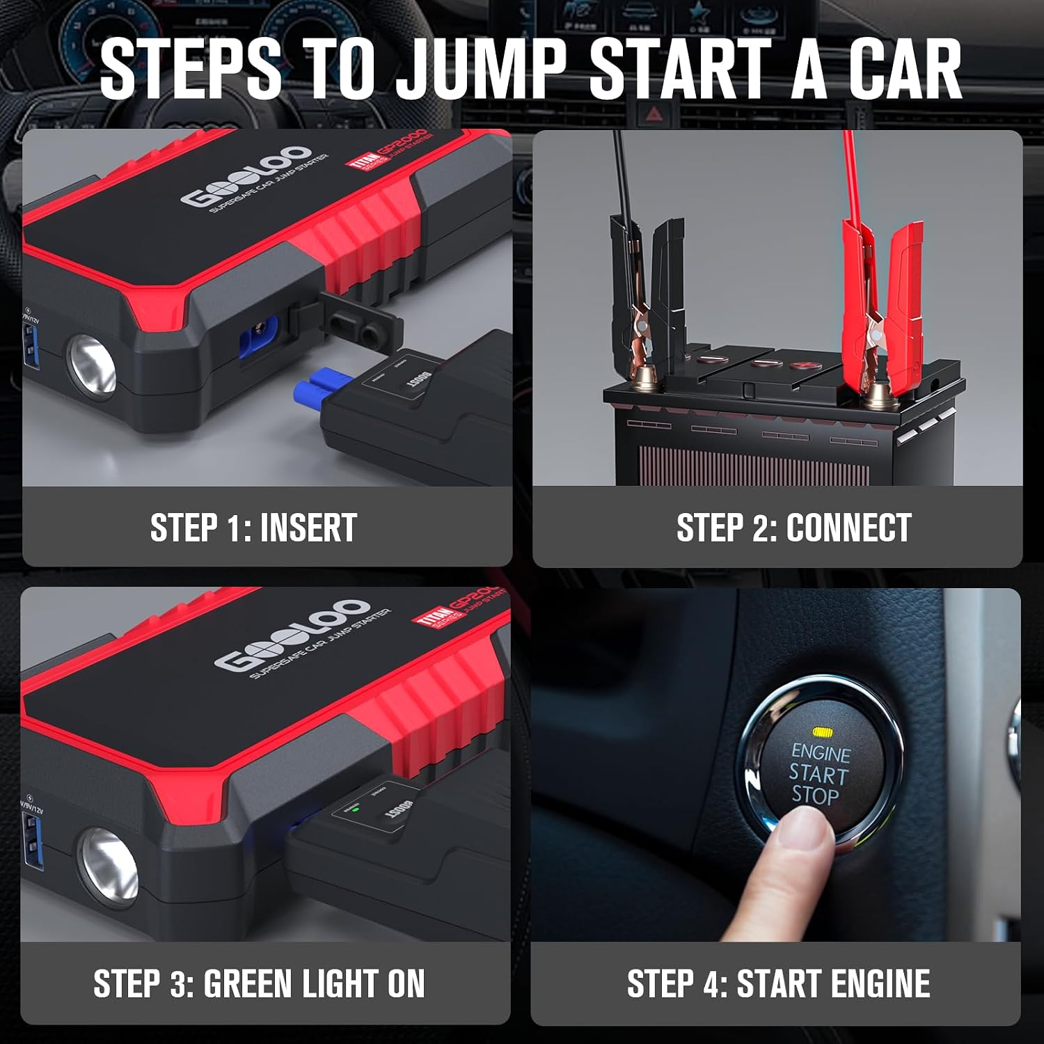 Thumbnail 5 de GOOLOO GP2000 2000A jump starter for 8.0L cars