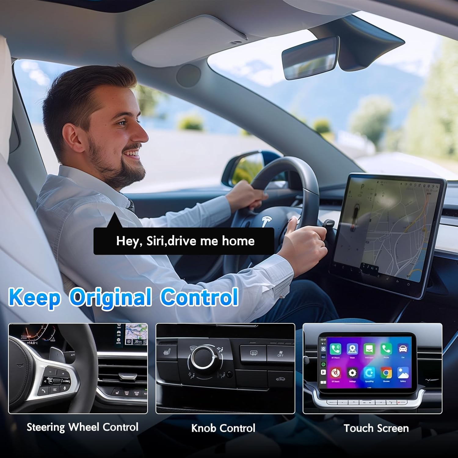 Detalle de Wireless CarPlay Adapter für iPhone – Mini CarPlay Adapter von Wired, USB-C/USB-A Plug & Play, stabile kabellose Verbindung