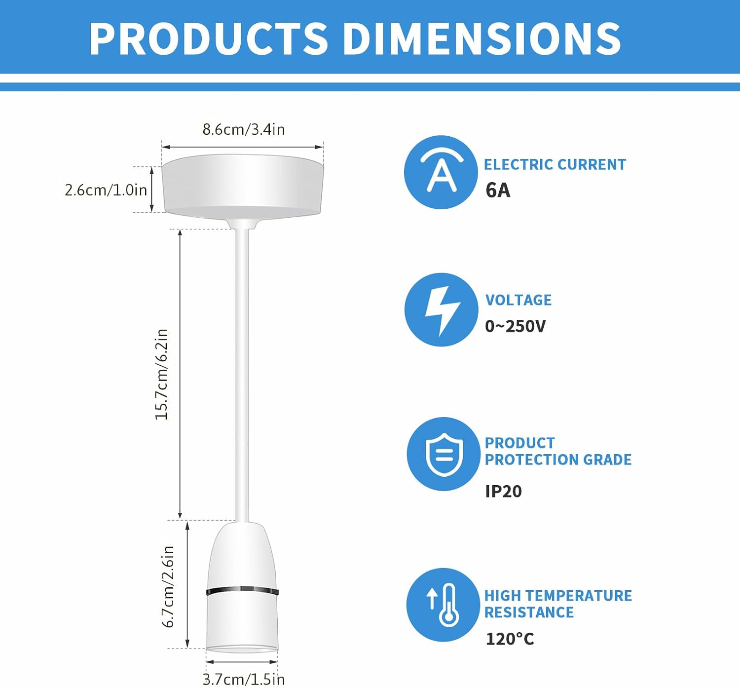 Detalle 2 de Caldarax Ceiling Pendant Light Fitting E27 150mm