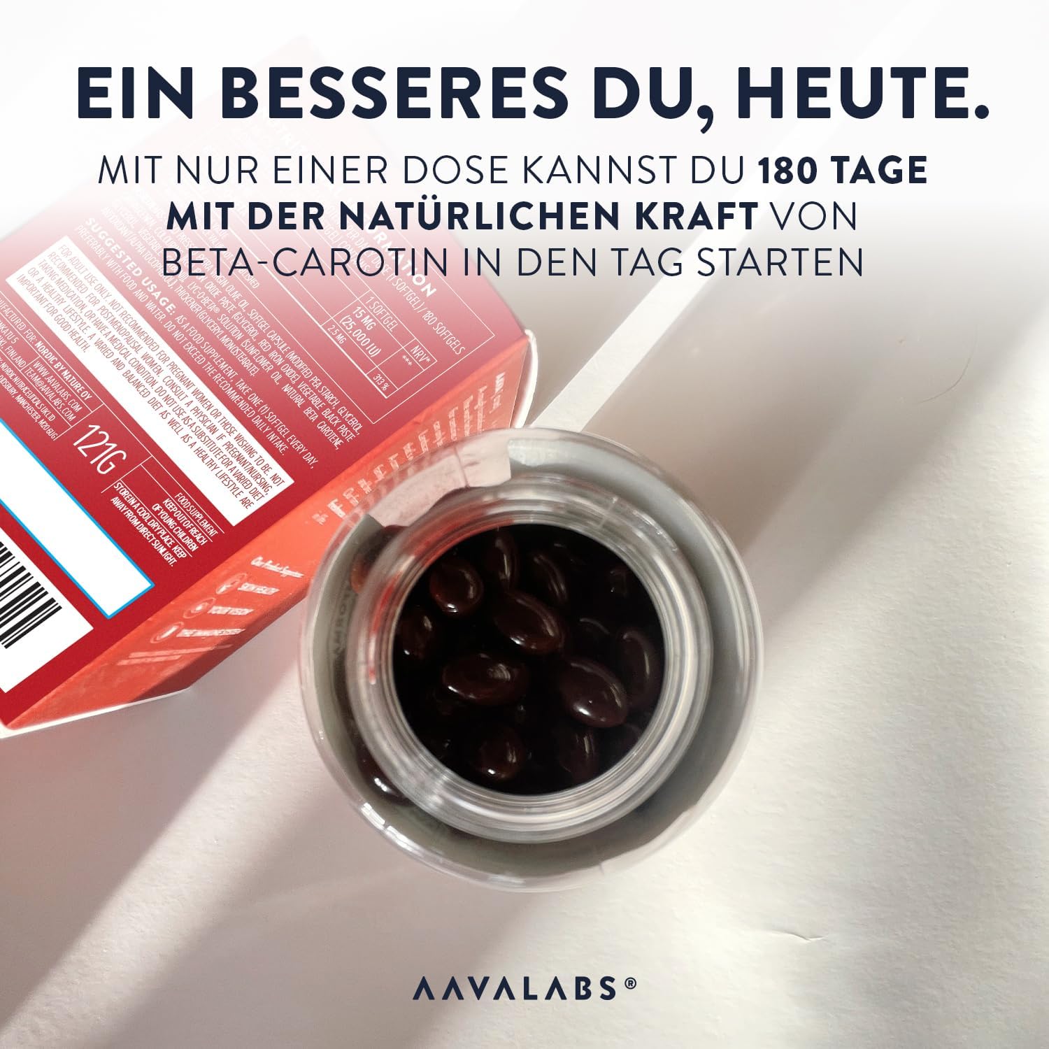 Thumbnail 4 de Beta Carotin Kapseln hochdosiert für die Bräune – 25.000 IE Vitamin A (180 Softgel-Kapseln) mit Lyc-O-Beta & Olivenöl