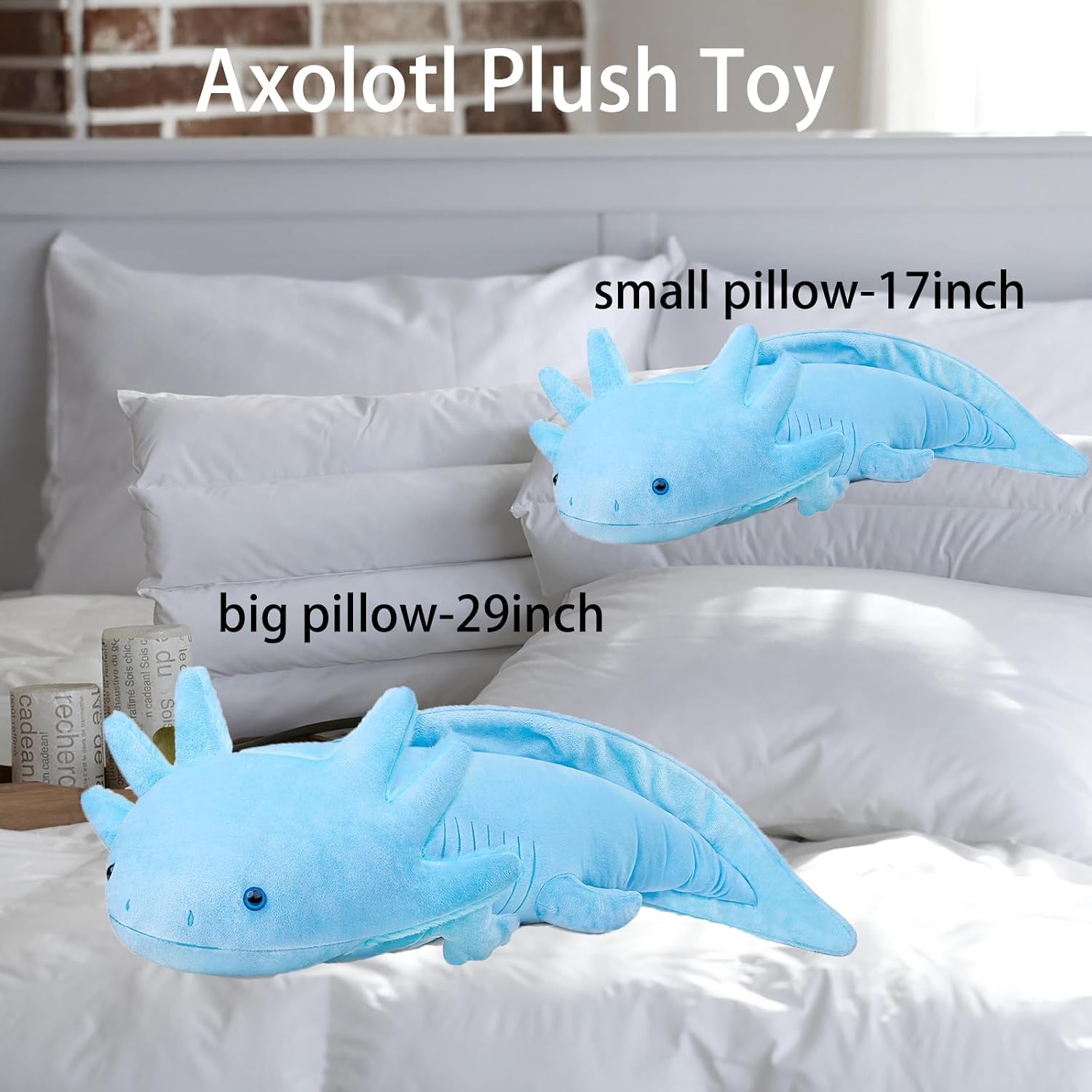 Thumbnail 2 de lilizzhoumax Axolotl Plush Toy (44cm / 17inch) – Blue realistic stuffed animal