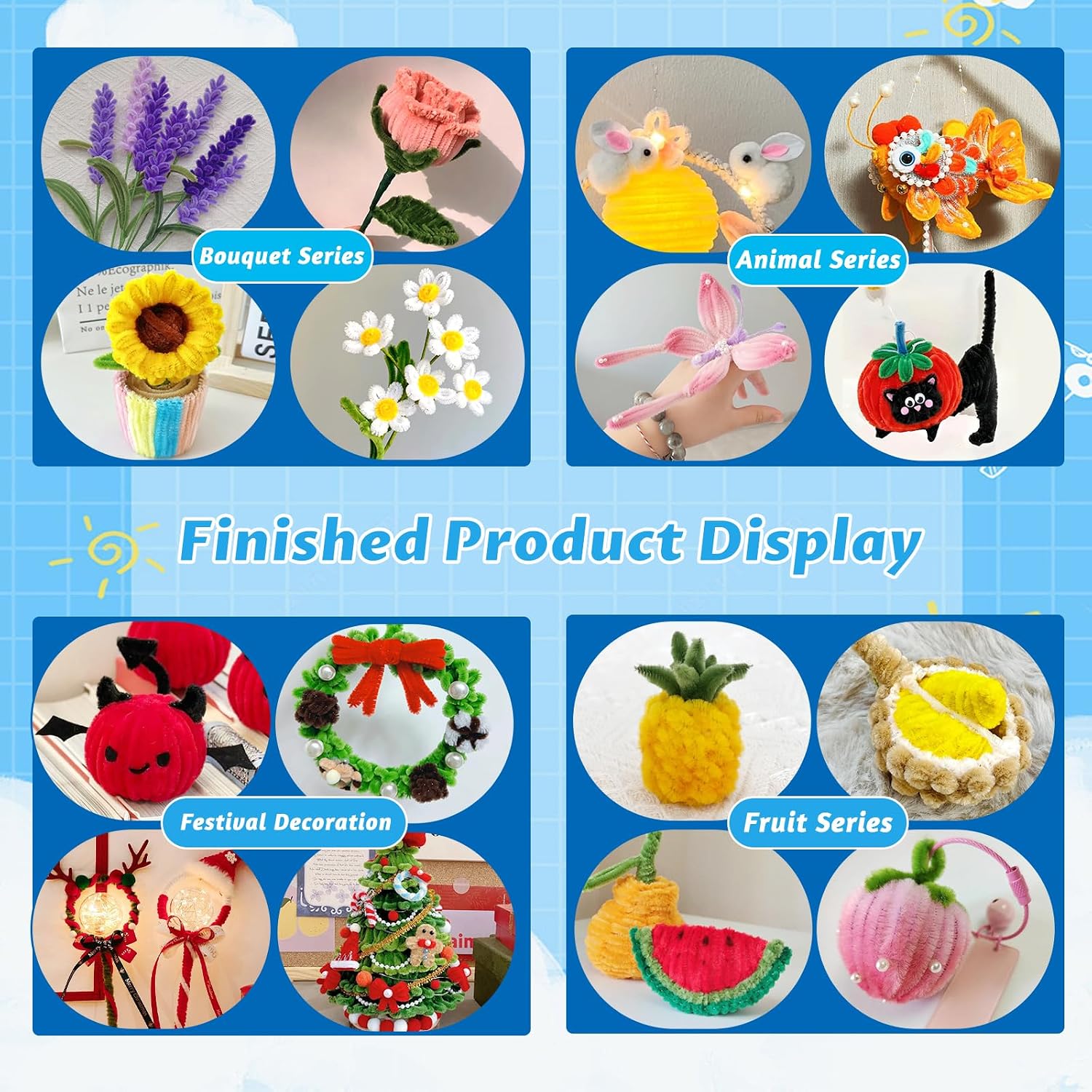 Thumbnail 6 de ZXIIXZ 200-Piece Pipe Cleaners (20 Colors) for Crafts, DIY Home Arts & Decorations