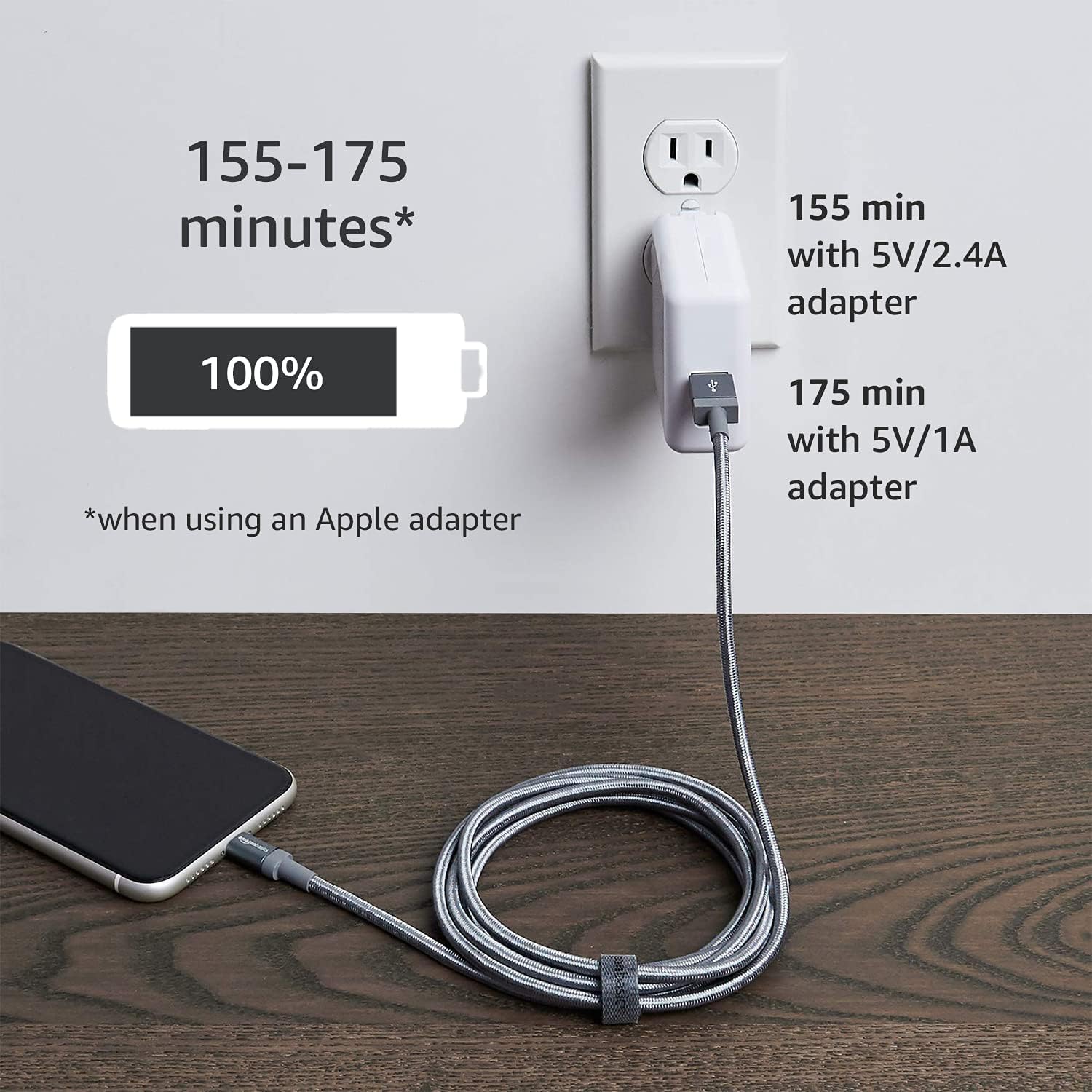 Thumbnail 5 de Amazon Basics - Cable Lightning a USB-A trenzado, 0.9 m ⚡