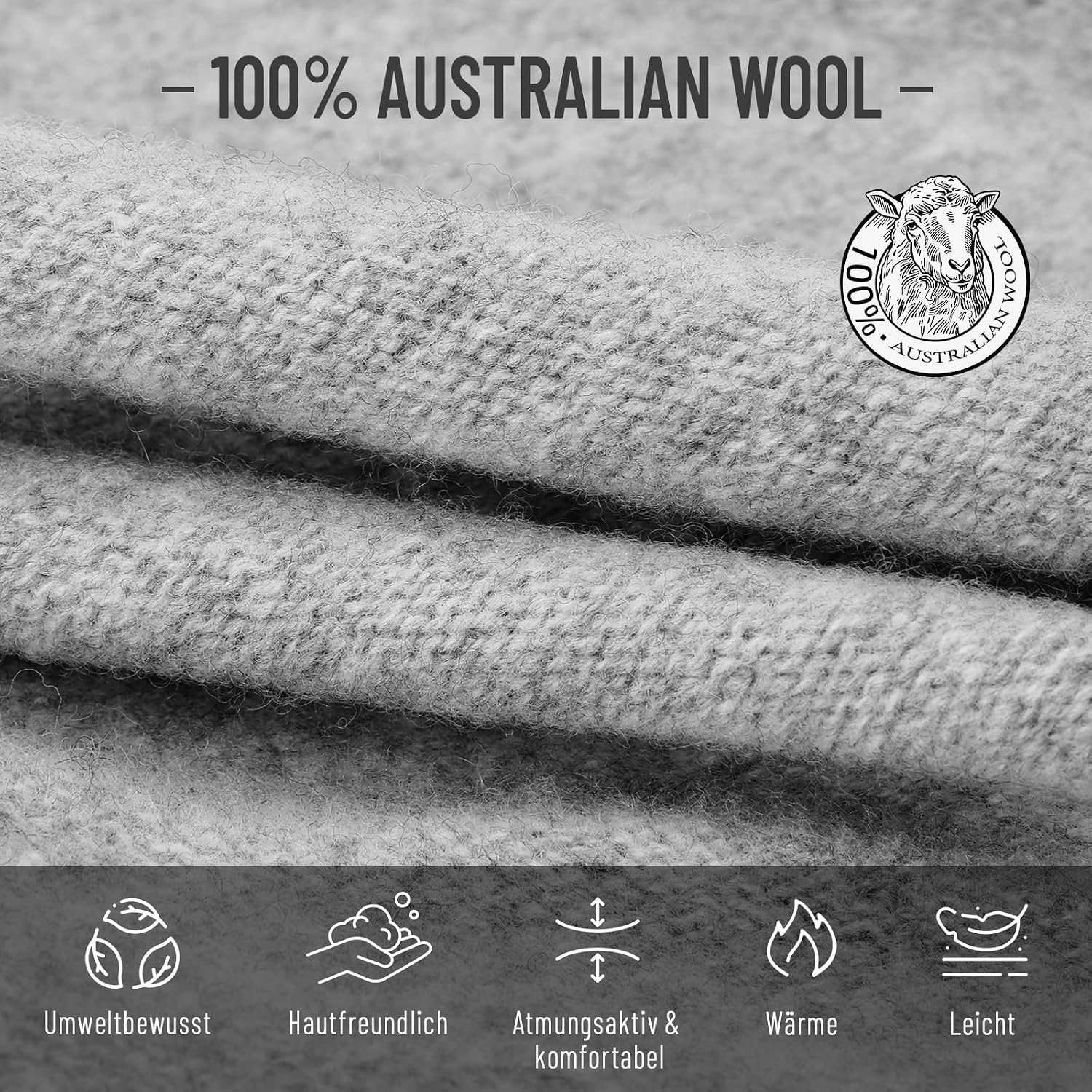 Detalle 2 de HAMUNI Mütze Australische Wolle Beanie