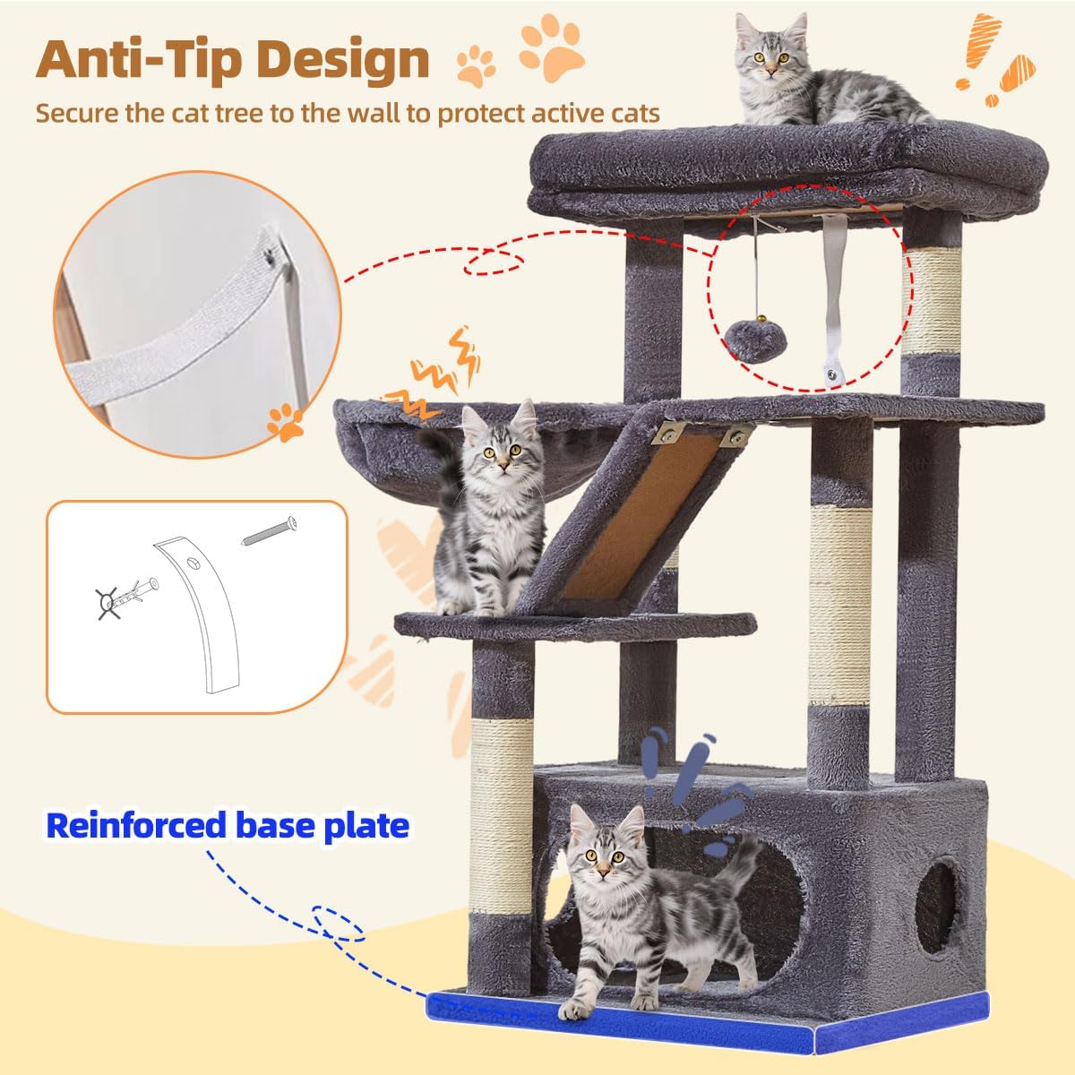Thumbnail 6 de Taoqimiao MS029SG 98cm cat tree
