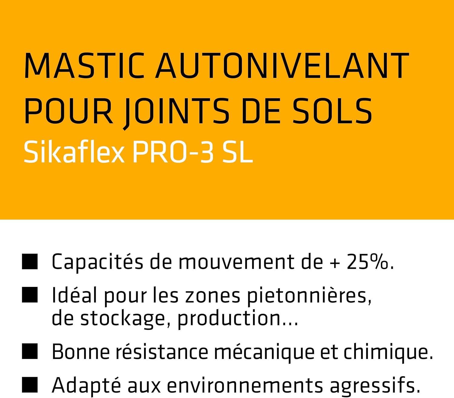 Detalle de SikaFlex PRO 3 SL Gris Béton – Mastic autonivelant pour joint de sol (600 ml)