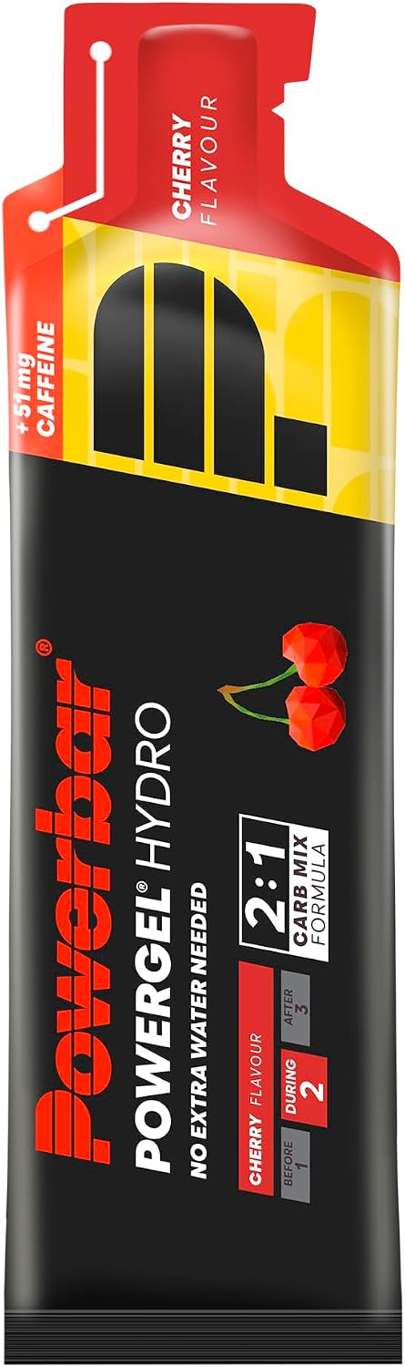 Detalle de PowerGel Hydro Cherry (24 x 67ml): High Carb Energy Gel with Sodium – 51mg Caffeine