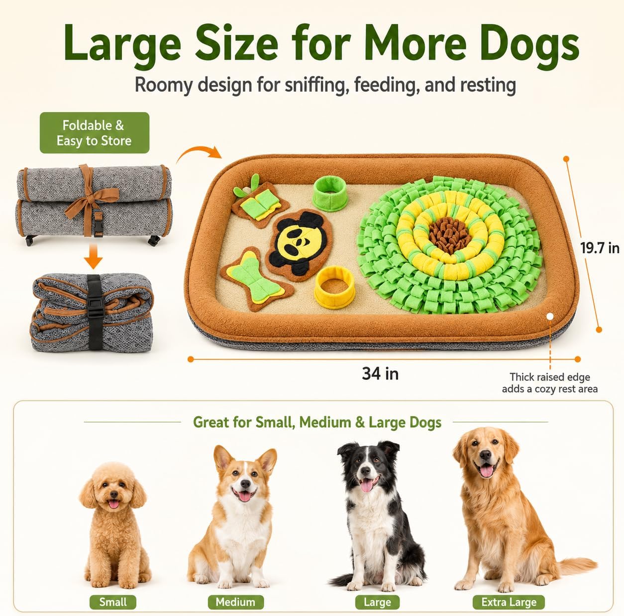 Thumbnail 3 de Dog Snuffle Mat and Bed Mat, 28.3-Inch