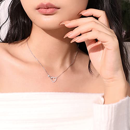Detalle de Meissa Collar Plata Mujer Infinito Corazón – Gargantilla 925 con Circonita en Plata, Oro y Oro Rosa