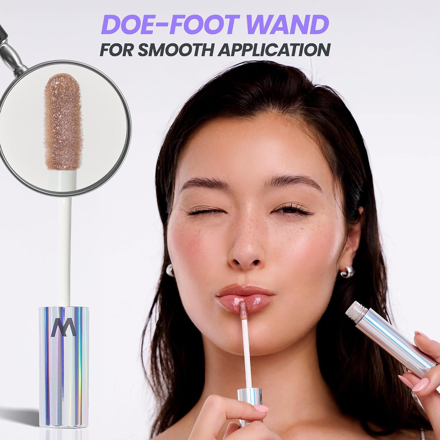 Detalle de Wonderskin Lip Gloss Blading Top Gloss Gold Glitter