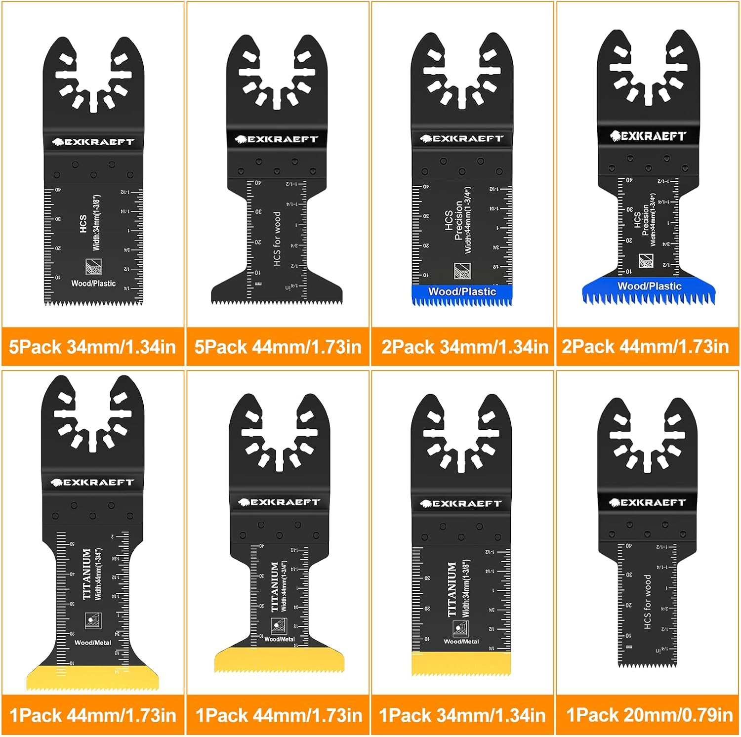 Thumbnail 1 de 125Pcs Multi Tool Blade Kit for Oscillating Saw – Universal Set for Milwaukee, Ryobi, Fein, Dremel and More
