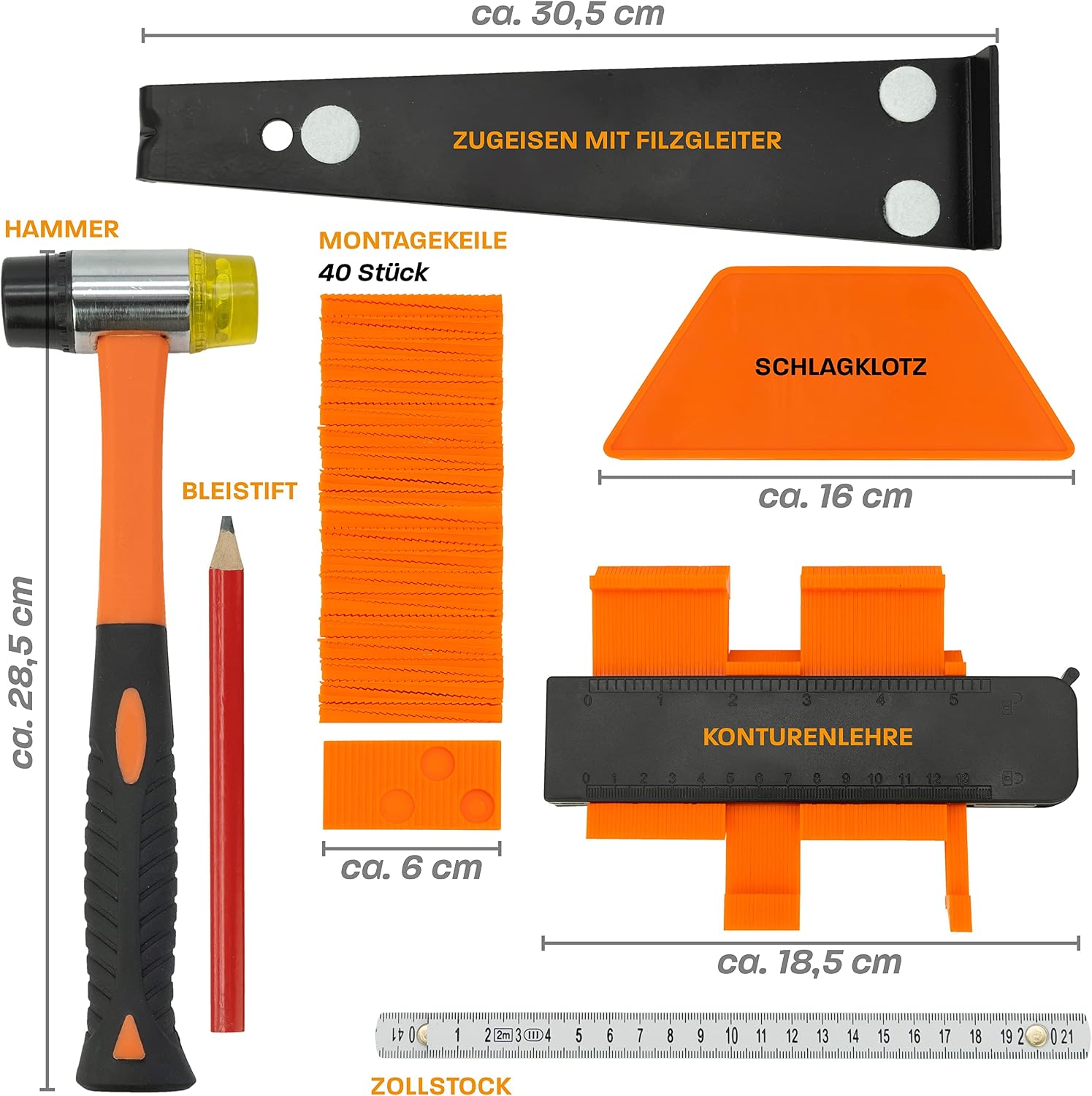 Thumbnail 1 de Hinrichs Laminat Verlegeset 46-teiliges Komplettset – Profi-Set für Laminatverlegung