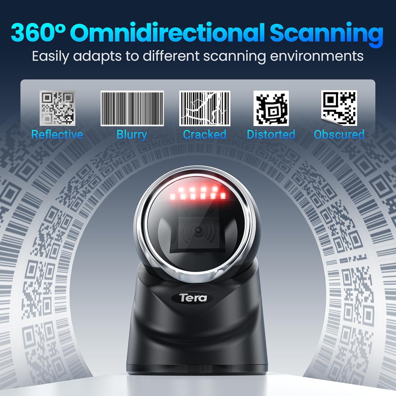 Thumbnail 3 de Tera Desktop 1D/2D QR Barcode Reader con cavo USB – Modello 9100