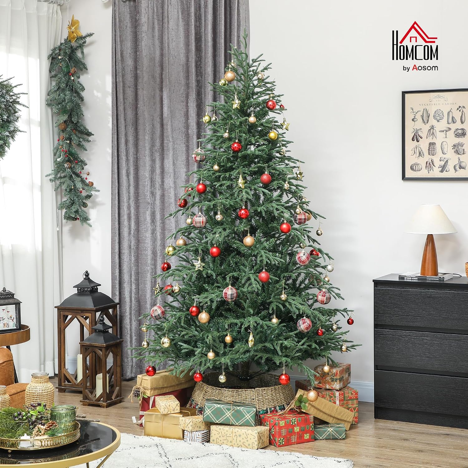 Detalle 2 de HOMCOM 83C-087V02GN 7 ft Artificial Christmas Tree, 2,942 Tips