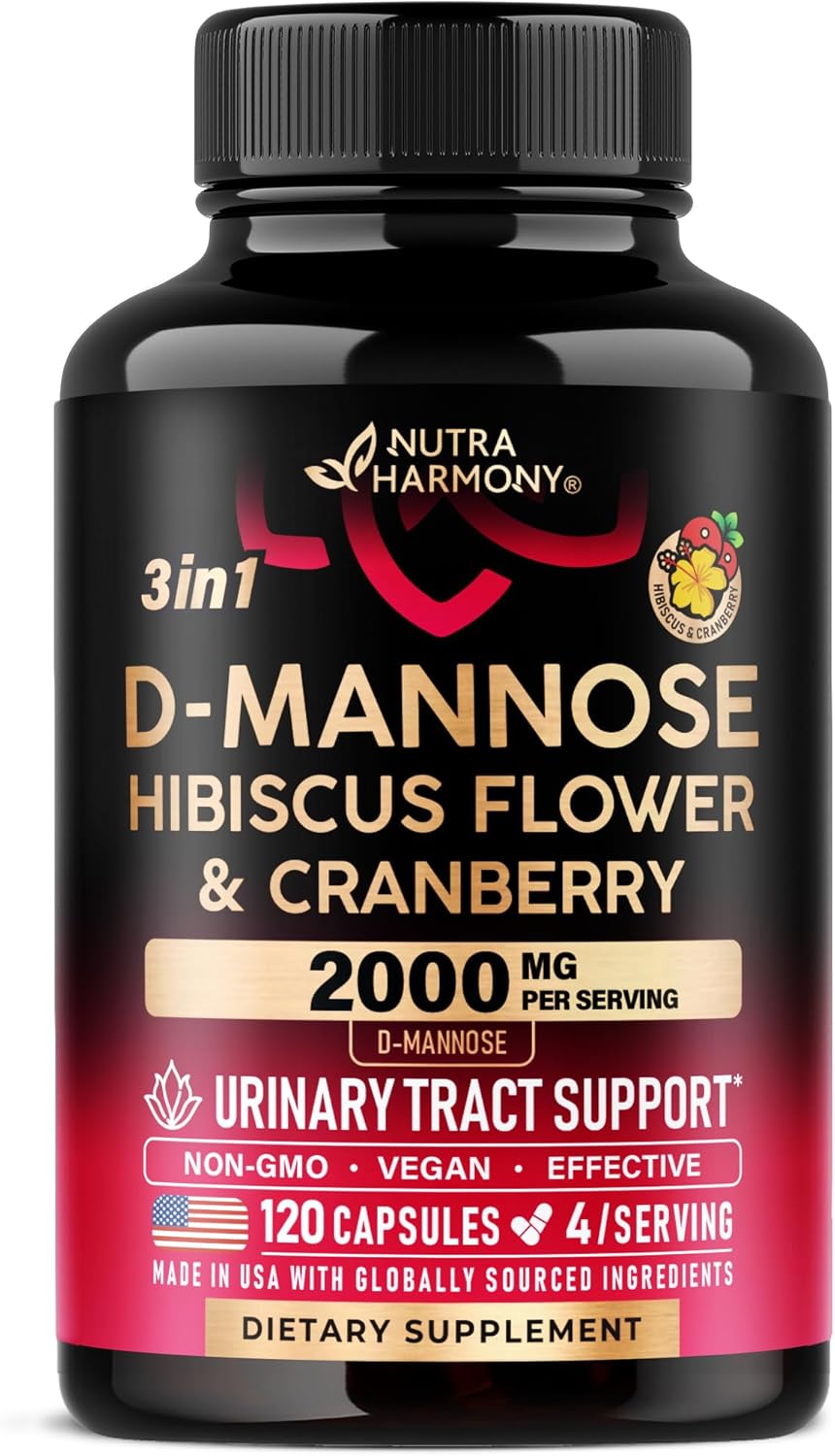 Detalle de NUTRAHARMONY NH-DMANSCPS120 D-Mannose Capsules, 2,000 mg with Cranberry