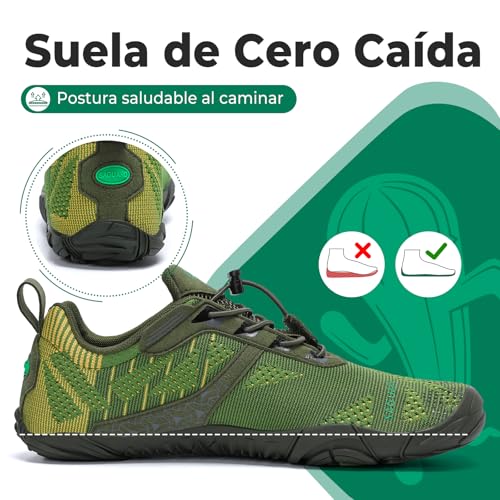 Thumbnail 3 de SAGUARO Barefoot para Hombre y Mujer – Zapatillas Minimalistas de Trail (Verde, Gr.43)