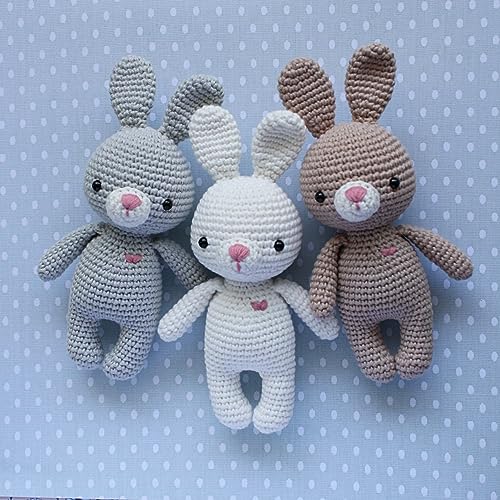 Thumbnail 4 de Kuscheltier gehäkeltes Häschen Mini – 18 cm, Handarbeit, Baumwolle, beige