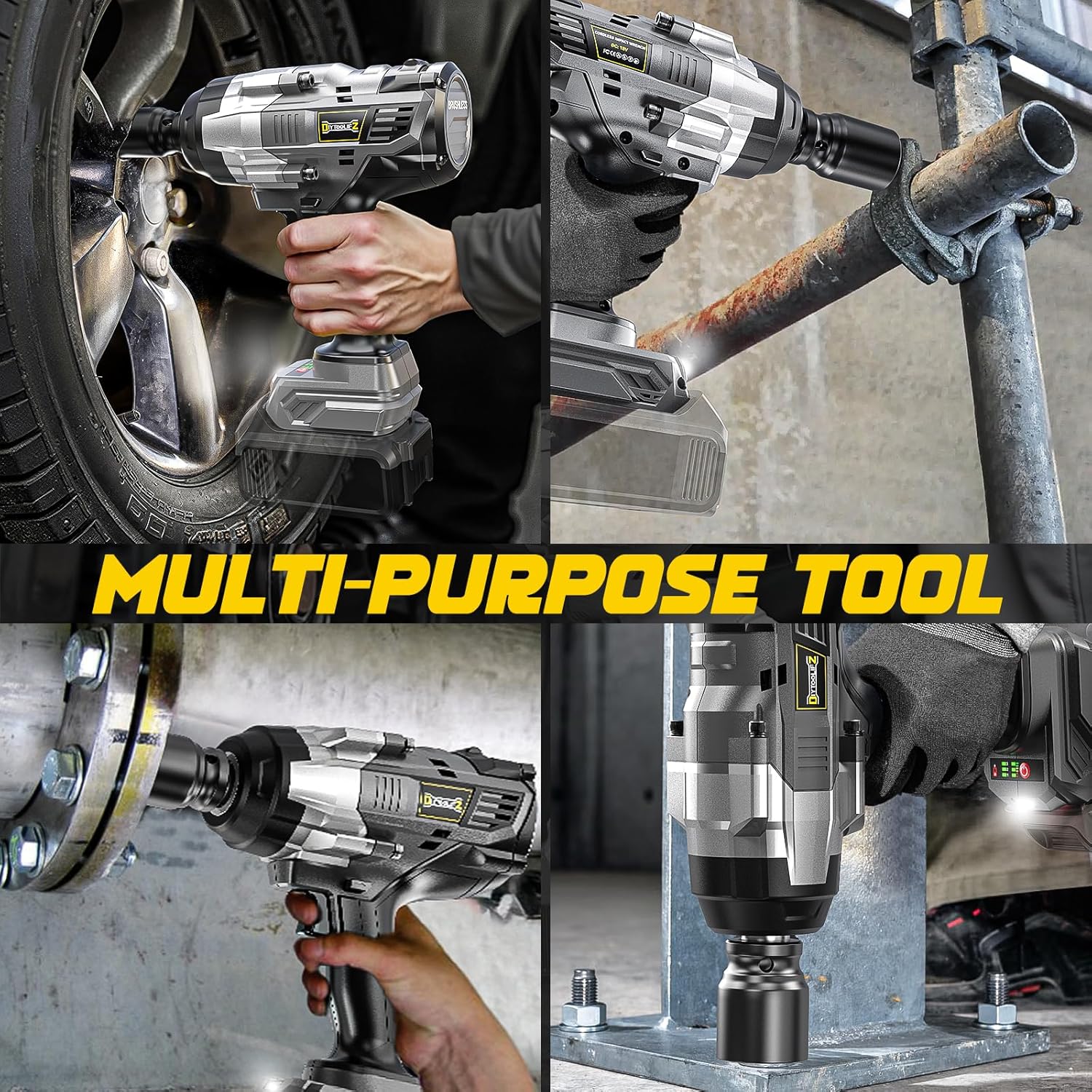 Thumbnail 5 de DIYtoolifz 3/4" Cordless Impact Wrench (Bare Tool) – 1850 FT-LBS / 2500 N.m, 4-Speed, Dewalt 20V Battery Compatible