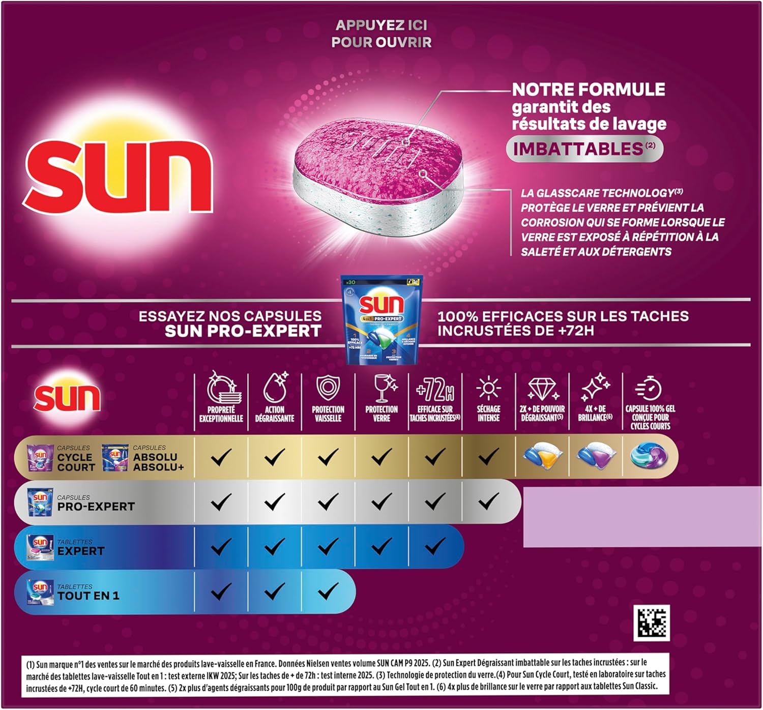 Thumbnail 2 de Sun Tablettes Lave-Vaisselle Tout-en-1 Dégraissant — 42 pastilles, efficacité renforcée et technologie Glasscare