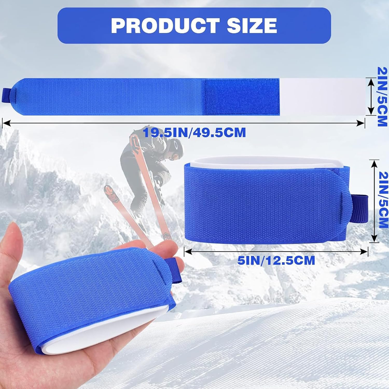Thumbnail 1 de HYMAIPROSPERITY 6Pcs Adjustable Blue Nylon Ski Straps – Practical Ski Gear Organisation