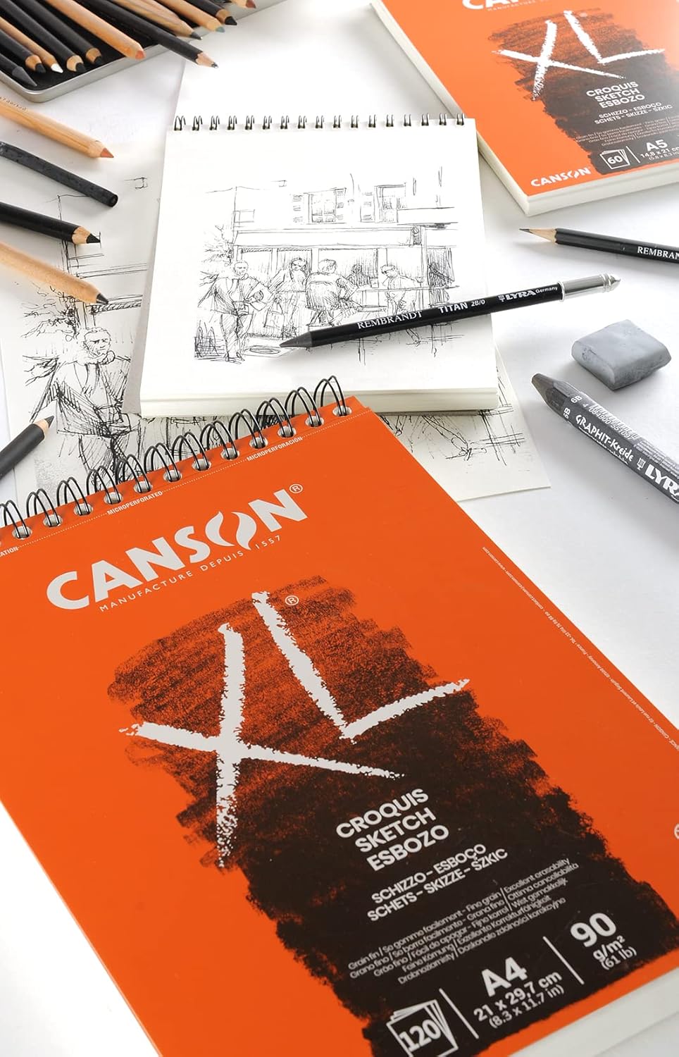 Thumbnail 1 de CANSON XL Croquis - Album spiralé A3 120 feuilles 90 g/m², Ivoire