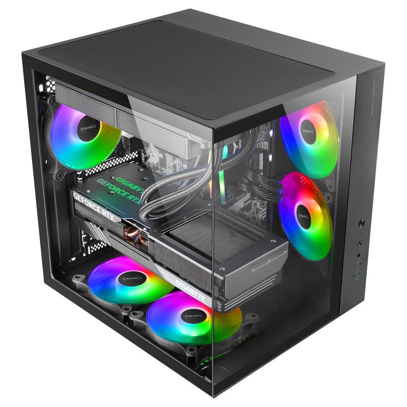 Detalle 2 de Mars Gaming MCV-ONE: Caja Gaming ATX con doble cristal templado y ventilador FRGB de 12 cm