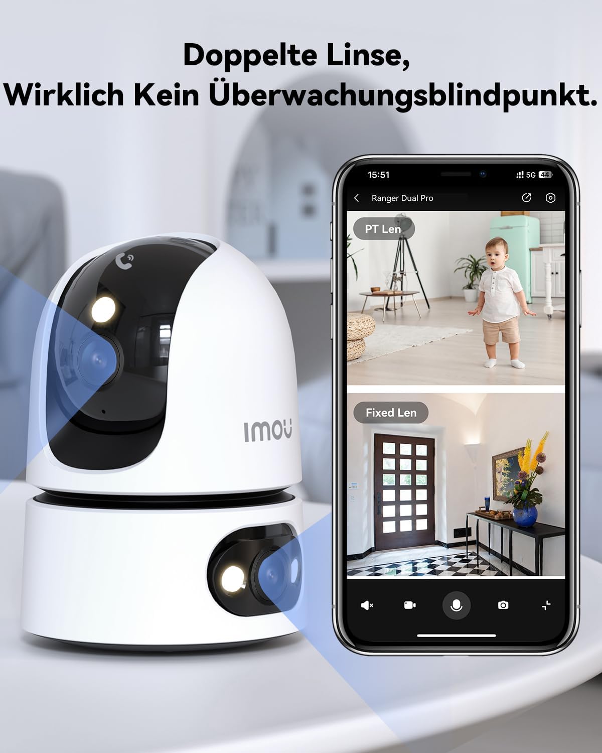 Detalle 2 de Imou 2K+2K Dual Überwachungskamera 360°