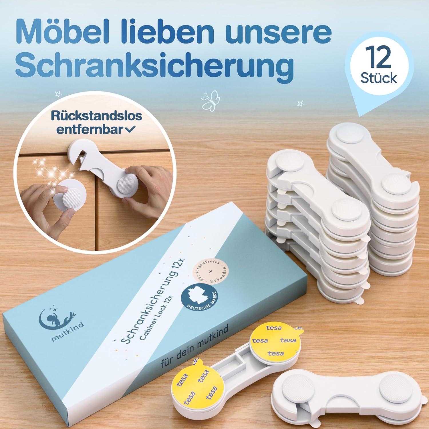 Thumbnail 4 de MUTKIND 12x Kindersicherung Schrank 🔒