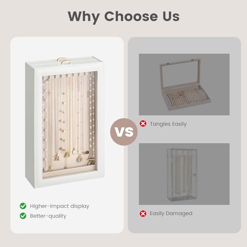 Thumbnail 2 de Lolalet Necklace Organizer Box: 2‑Layer Jewellery Display Case in White