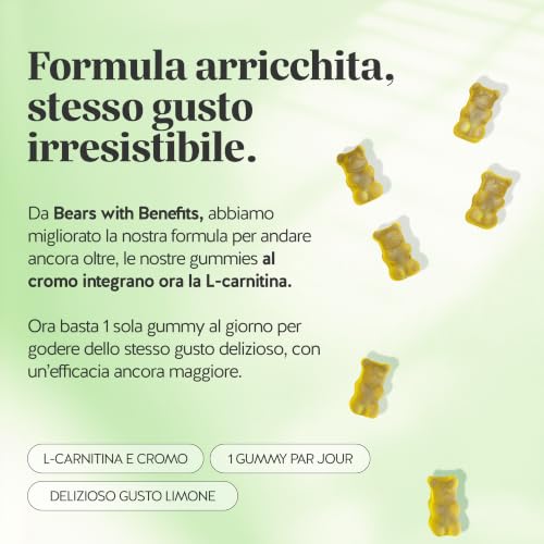 Detalle de Bears with Benefits - Gommose L-Carnitina & Nutrienti essenziali, 30 pezzi