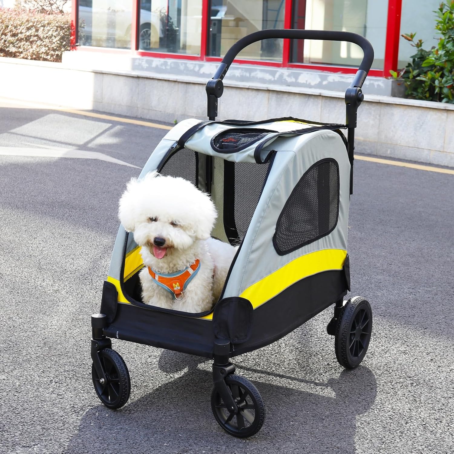 Thumbnail 6 de BingoPaw Travel Stroller for Dogs and Cats — 4 Oversized EVA Wheels, Heavy Duty Pet Pram (Loads up to 20kg)