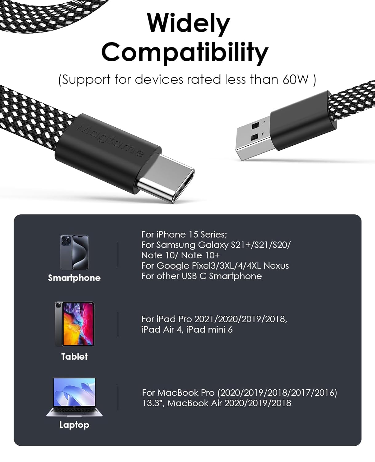 Thumbnail 6 de Magtame Cable USB A a C Magnético 1,5 m ⚡️