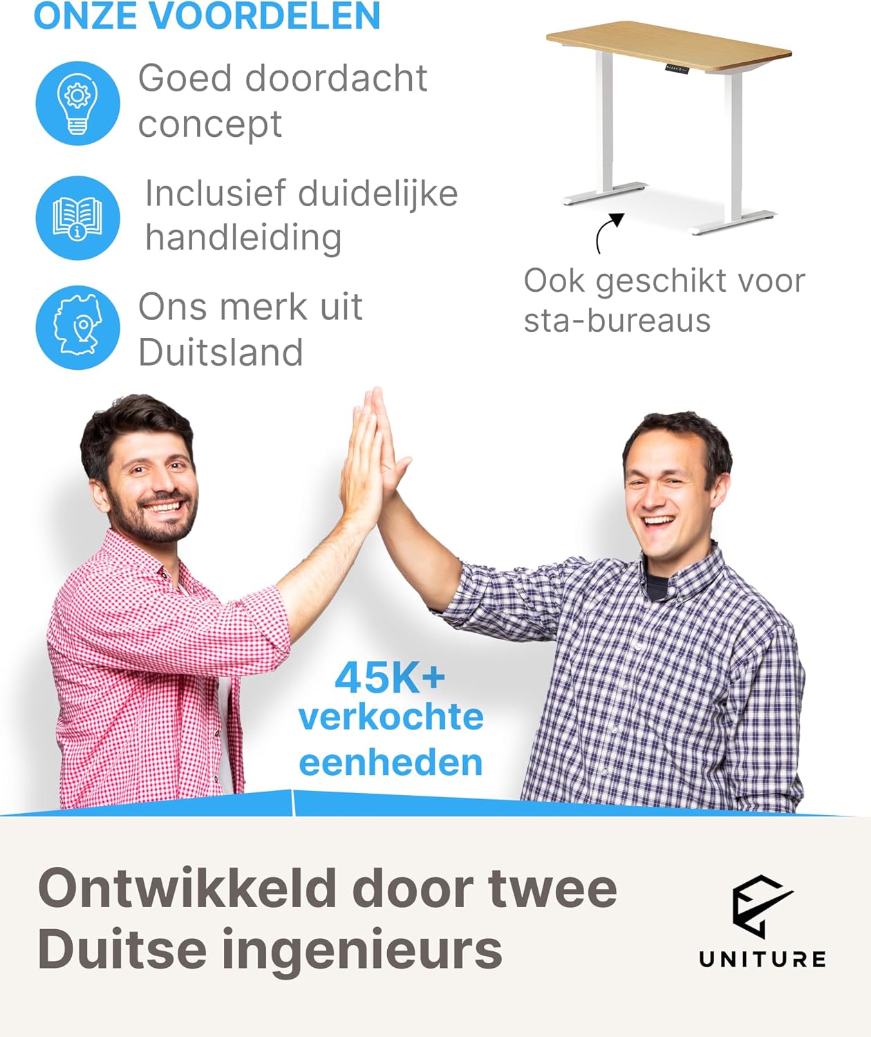 Detalle 2 de UNITURE HU-XI-36 kabelgoot voor bureau, zwart metaal, set van 2