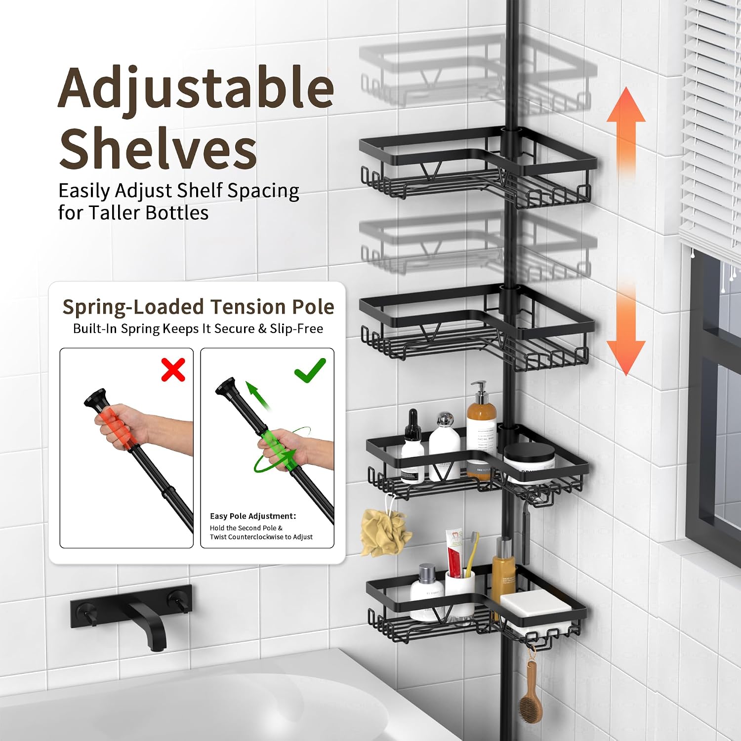 Detalle 2 de Kegii Corner Shower Caddy 25-114.2 in