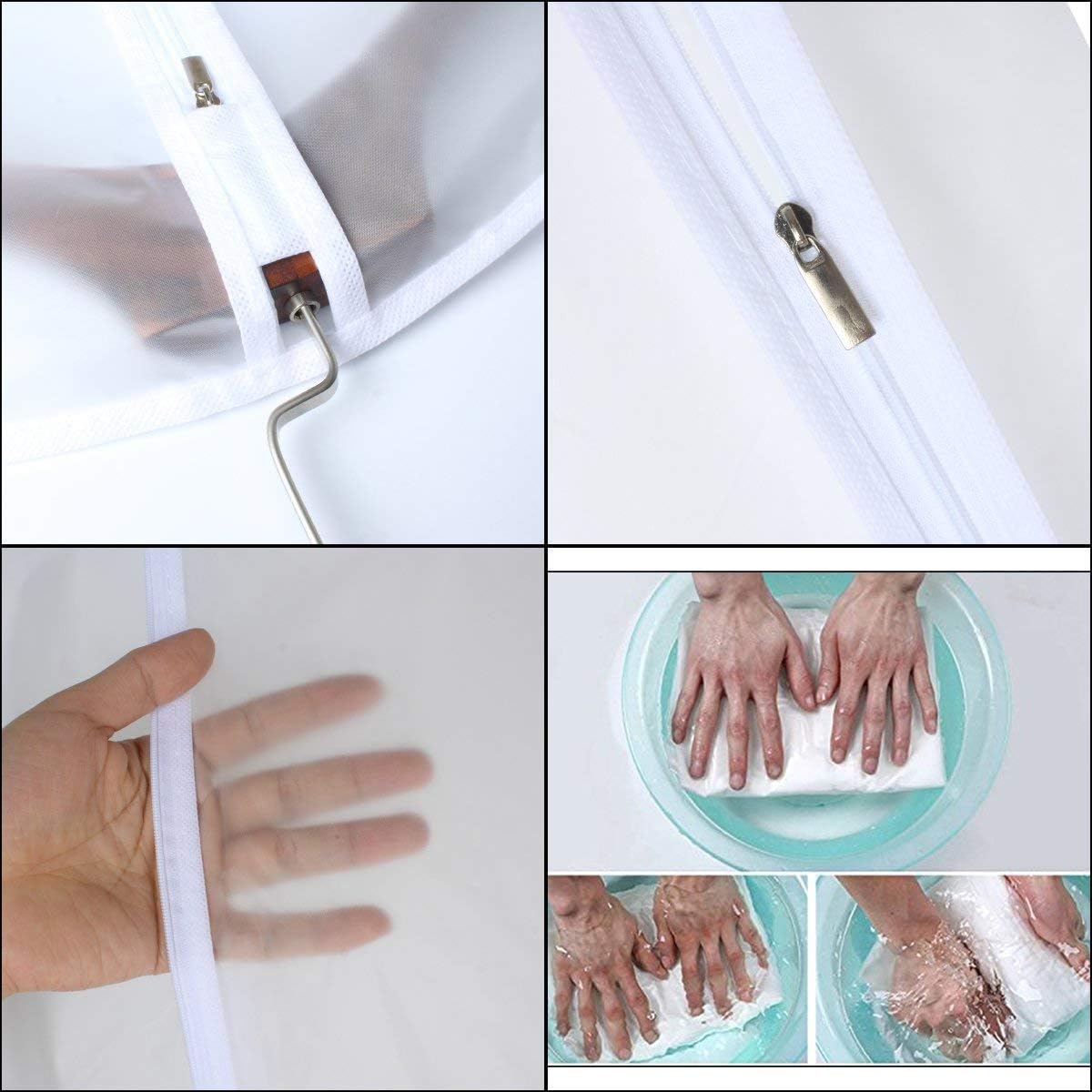 Thumbnail 4 de Garment Bags for Hanging Clothes 24x40 White Breathable Suit Covers