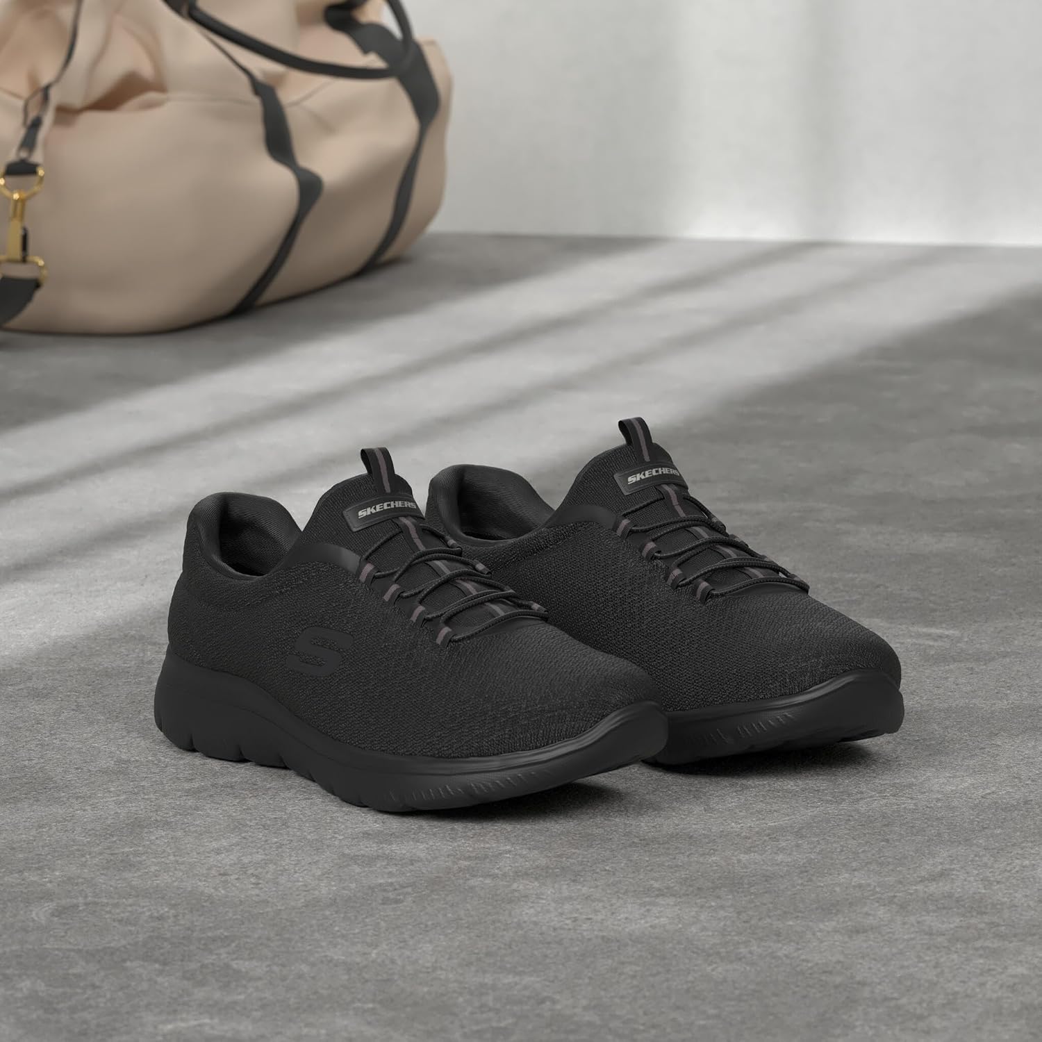 Detalle de Skechers Femme Summits 12985 Trainers - Noir Mesh