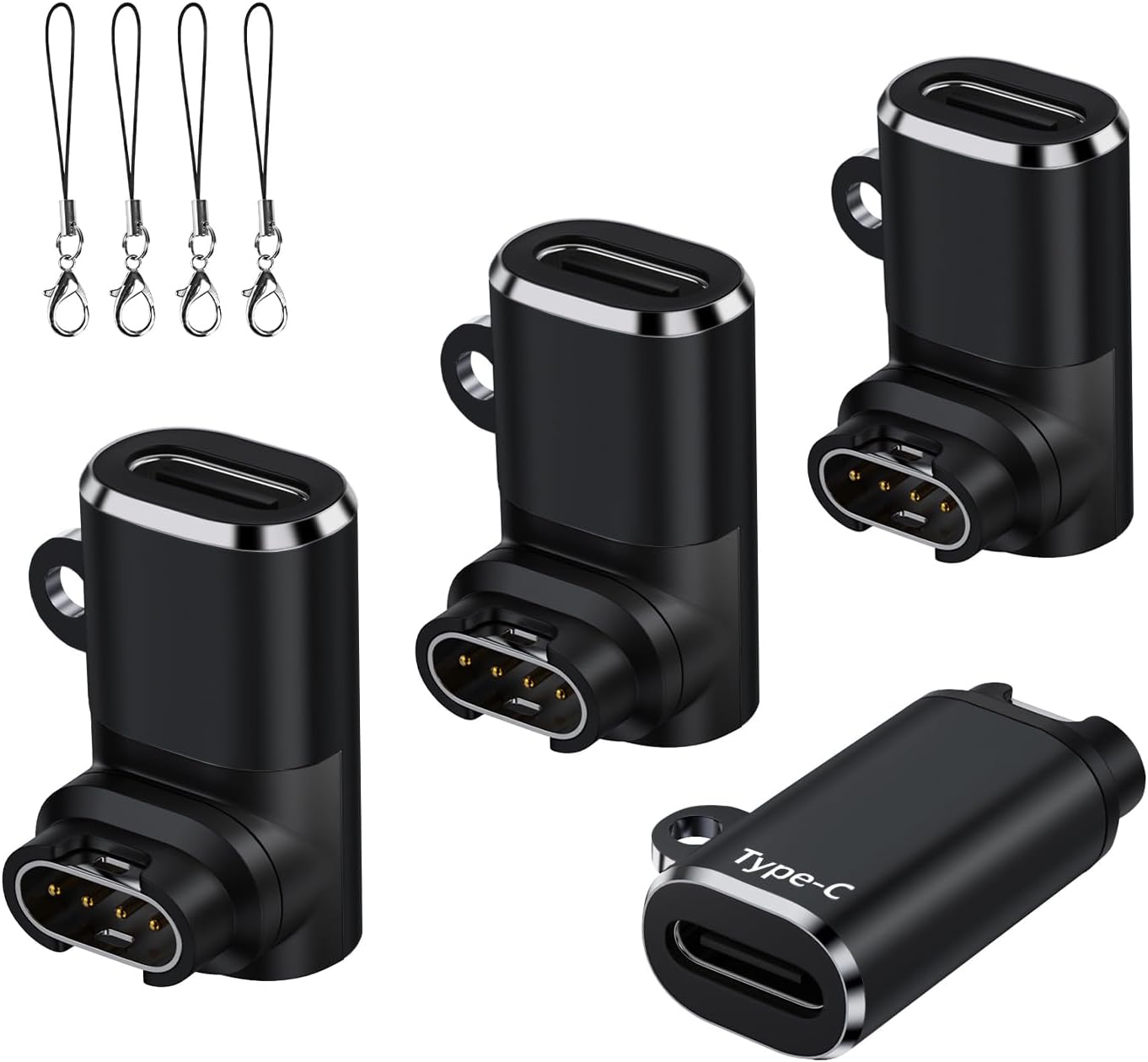 Thumbnail 6 de USB-C zu Garmin Watch Ladekabel Adapter – 4 Stück, Winkel- und Geradenanschluss